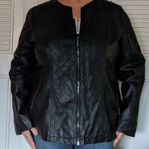 Alfani Women's Plus 2x Faux Leather Zip Jacket